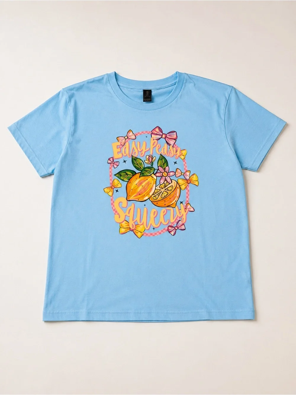 Easy Peasy Squeezy Lemon Graphic Tee Matching Headband Bundle Gildan Size Large